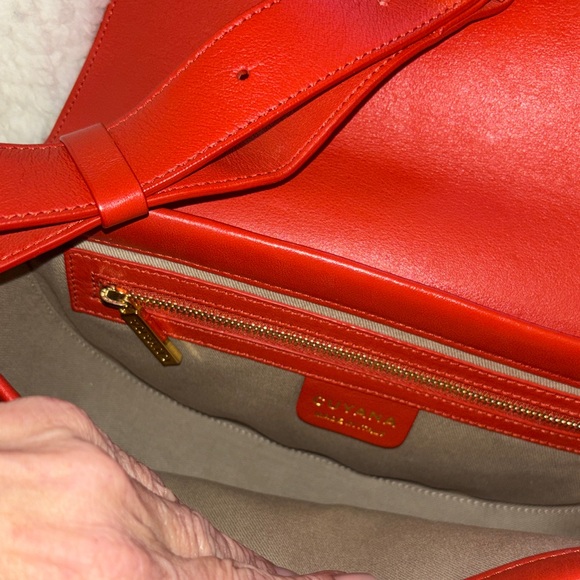 Cuyana Like New. Red Leather Crossbody Half Moon Bag - Picture 2 of 8
